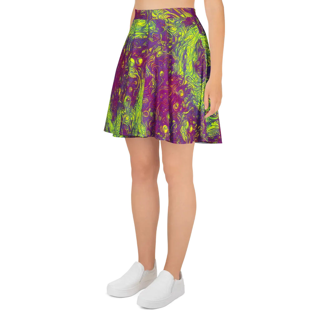 Neon Eruption on Skater Skirt — Left