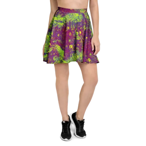 Neon Eruption on a Skater Skirt
