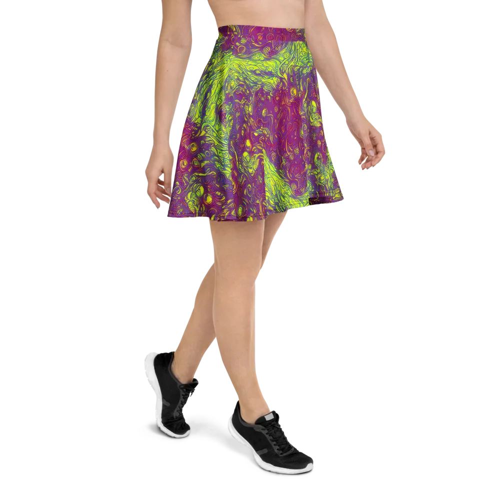 Neon Eruption on Skater Skirt — Right