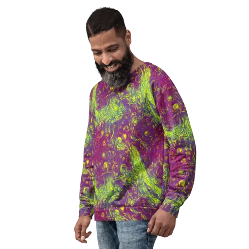 Neon Eruption on a Sweatshirt