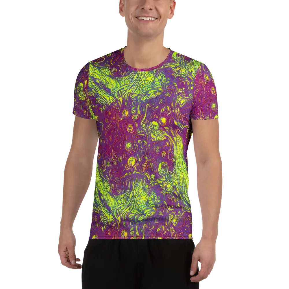 Neon Eruption on Men's Athletic T-Shirt — Front