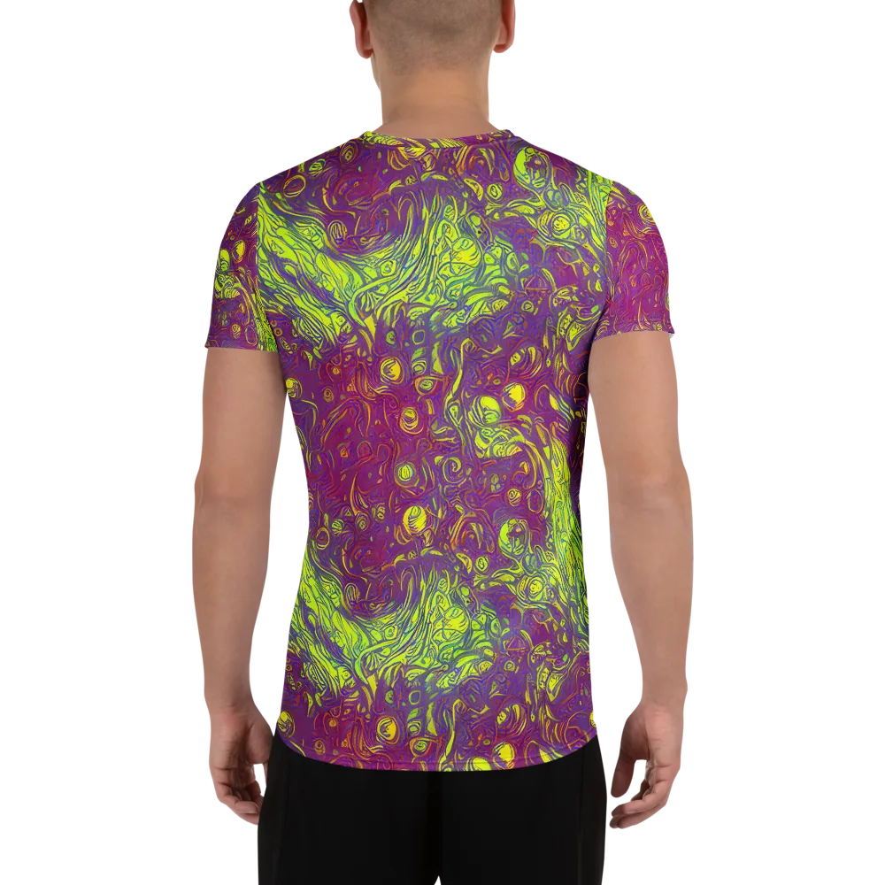 Neon Eruption on Men's Athletic T-Shirt — Back