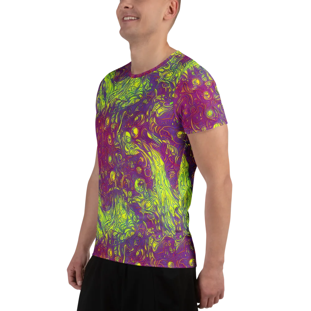Neon Eruption on Men's Athletic T-Shirt — Left