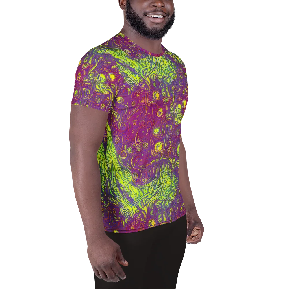 Neon Eruption on Men's Athletic T-Shirt — Right