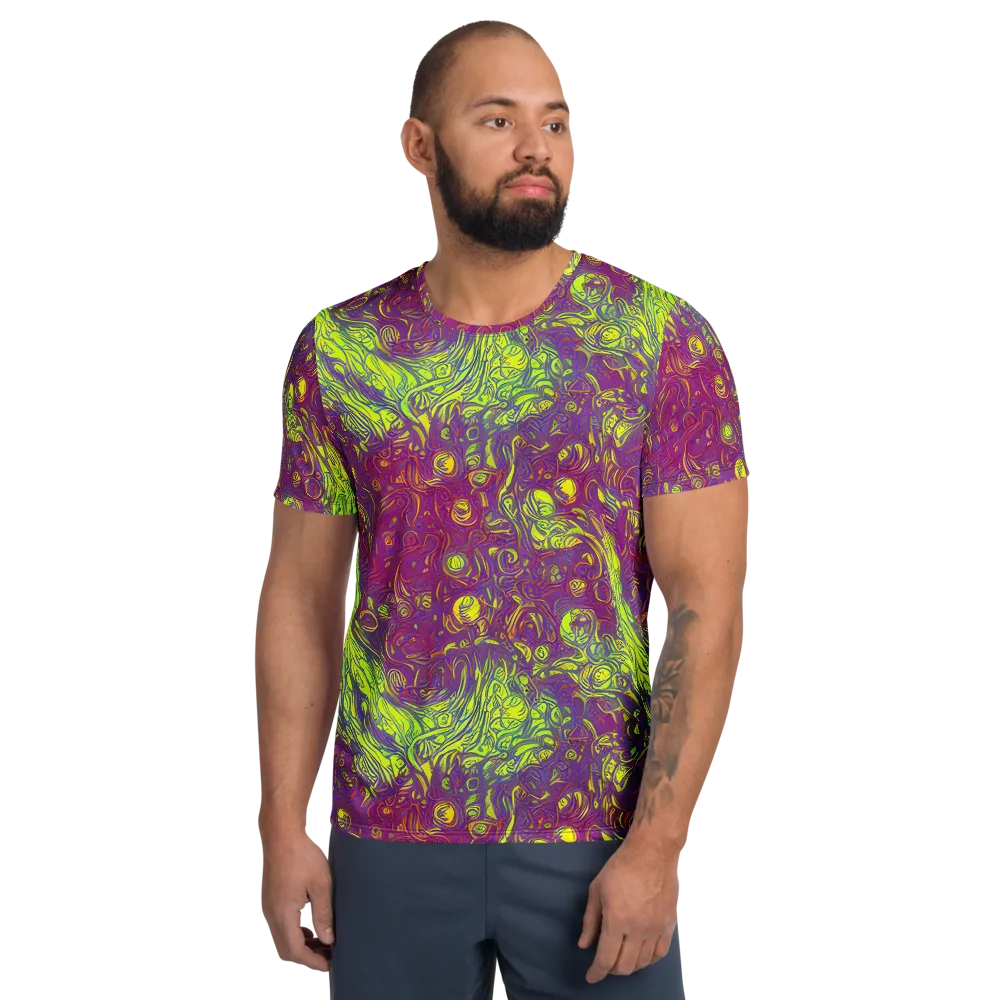 Neon Eruption on Men's Athletic T-Shirt — Front