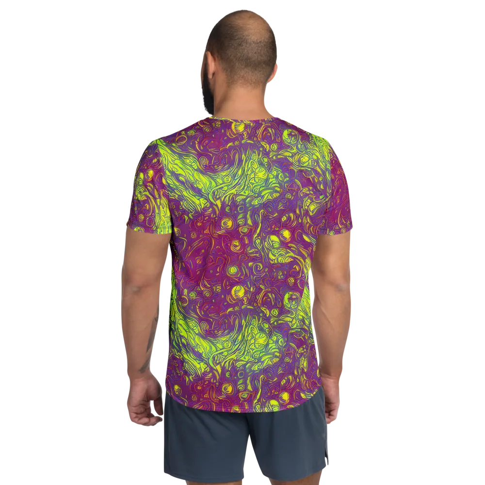 Neon Eruption on Men's Athletic T-Shirt — Back