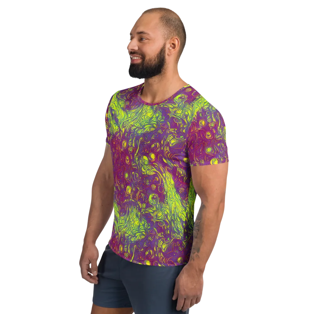 Neon Eruption on Men's Athletic T-Shirt — Left