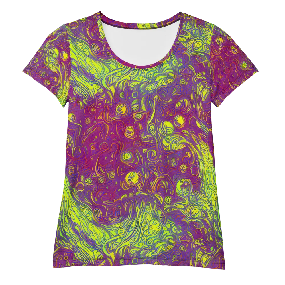 Neon Eruption on Women's Athletic T-Shirt — Front