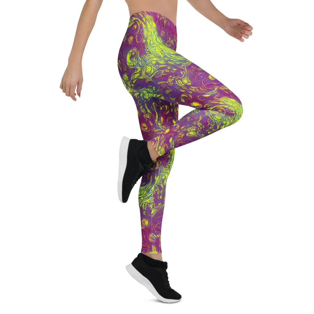 Neon Eruption on Leggings — Right