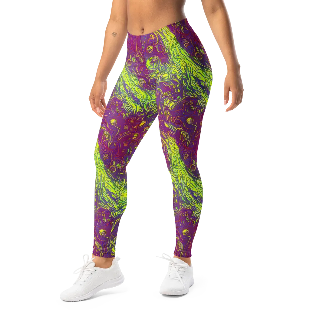 Neon Eruption on Leggings — Left Front