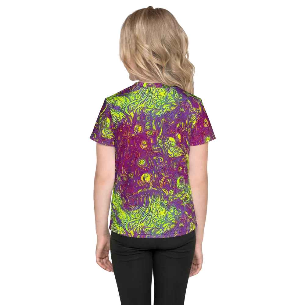 Neon Eruption on Kids Crew Neck T-Shirt — Back