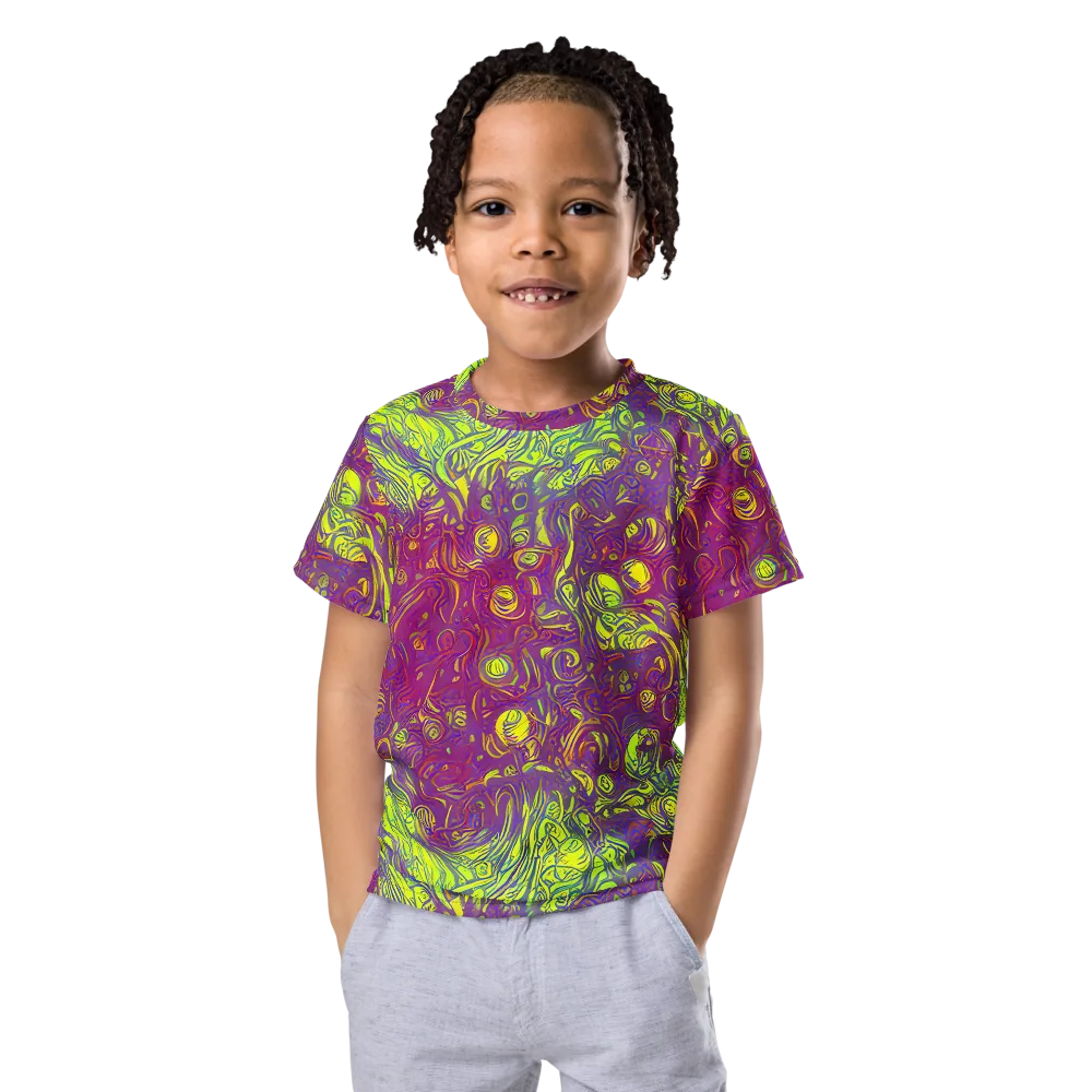 Neon Eruption on Kids Crew Neck T-Shirt — Front