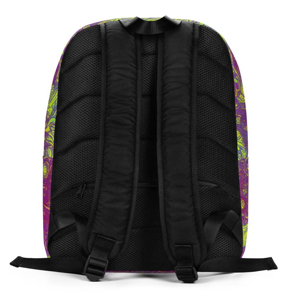 Neon Eruption on Minimalist Backpack — Back