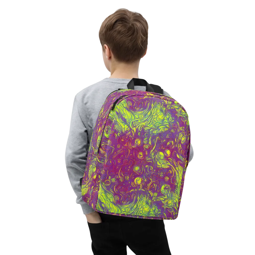 Neon Eruption on Minimalist Backpack — Zoomed-in
