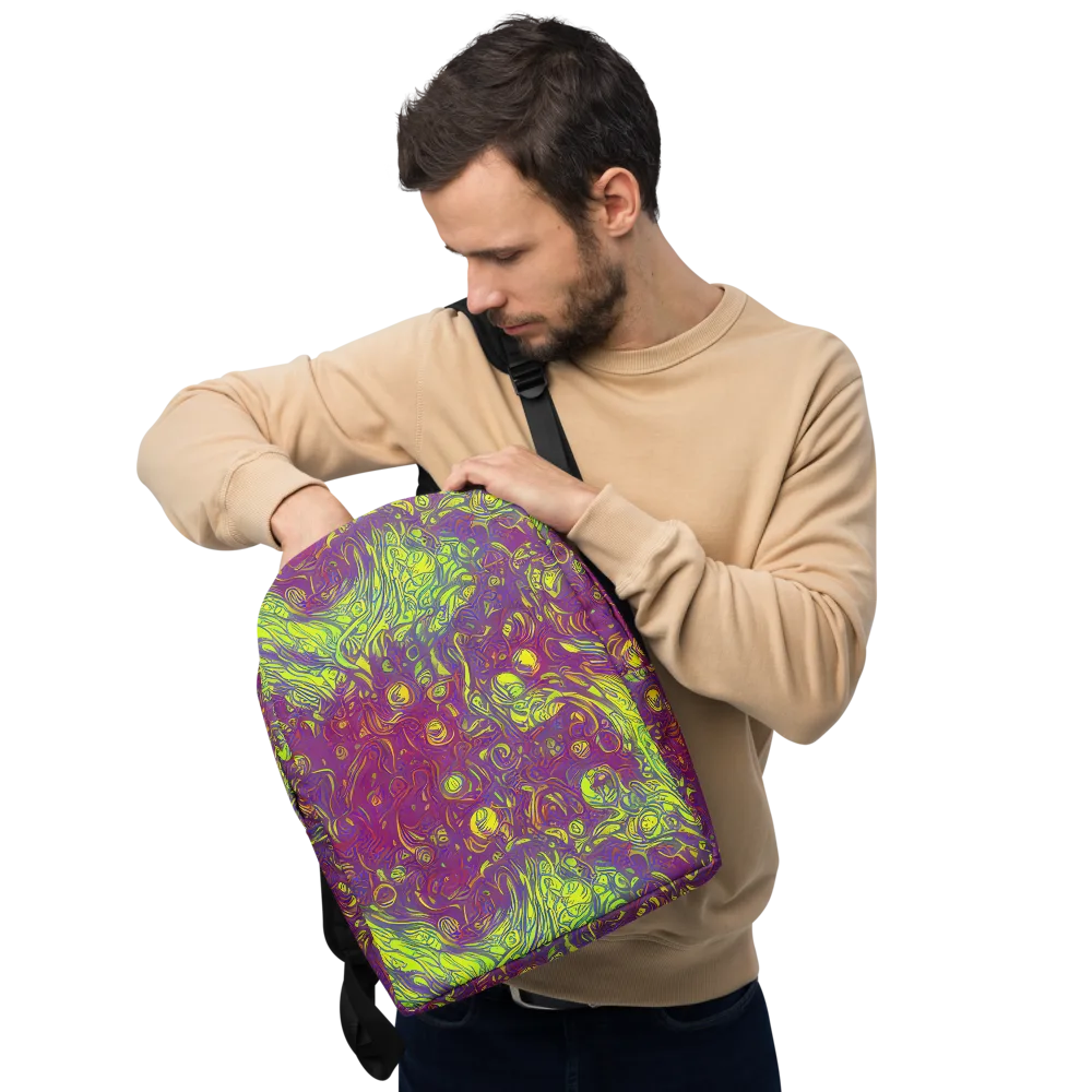 Neon Eruption on Minimalist Backpack — Front