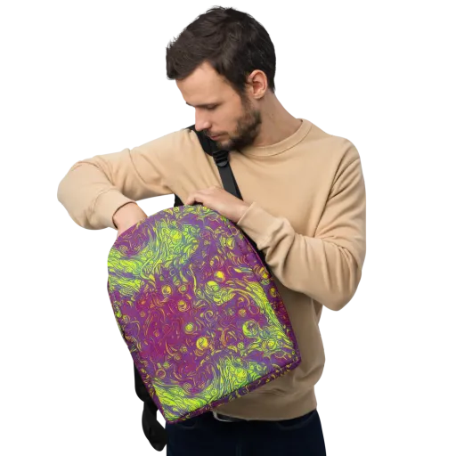 Neon Eruption on a Minimalist Backpack