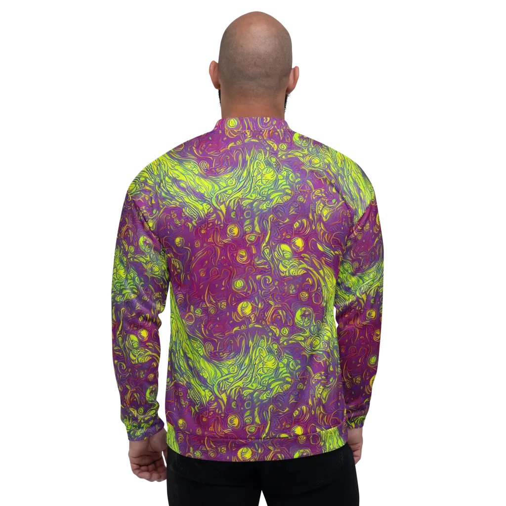 Neon Eruption on Bomber Jacket — Back