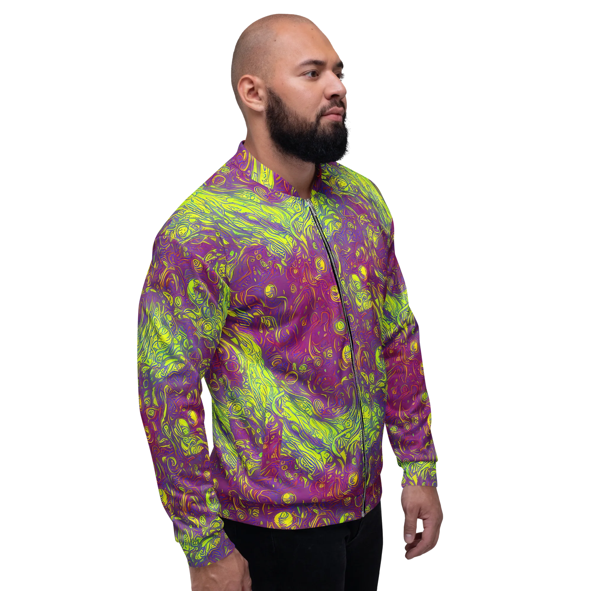 Neon Eruption on Bomber Jacket — Right