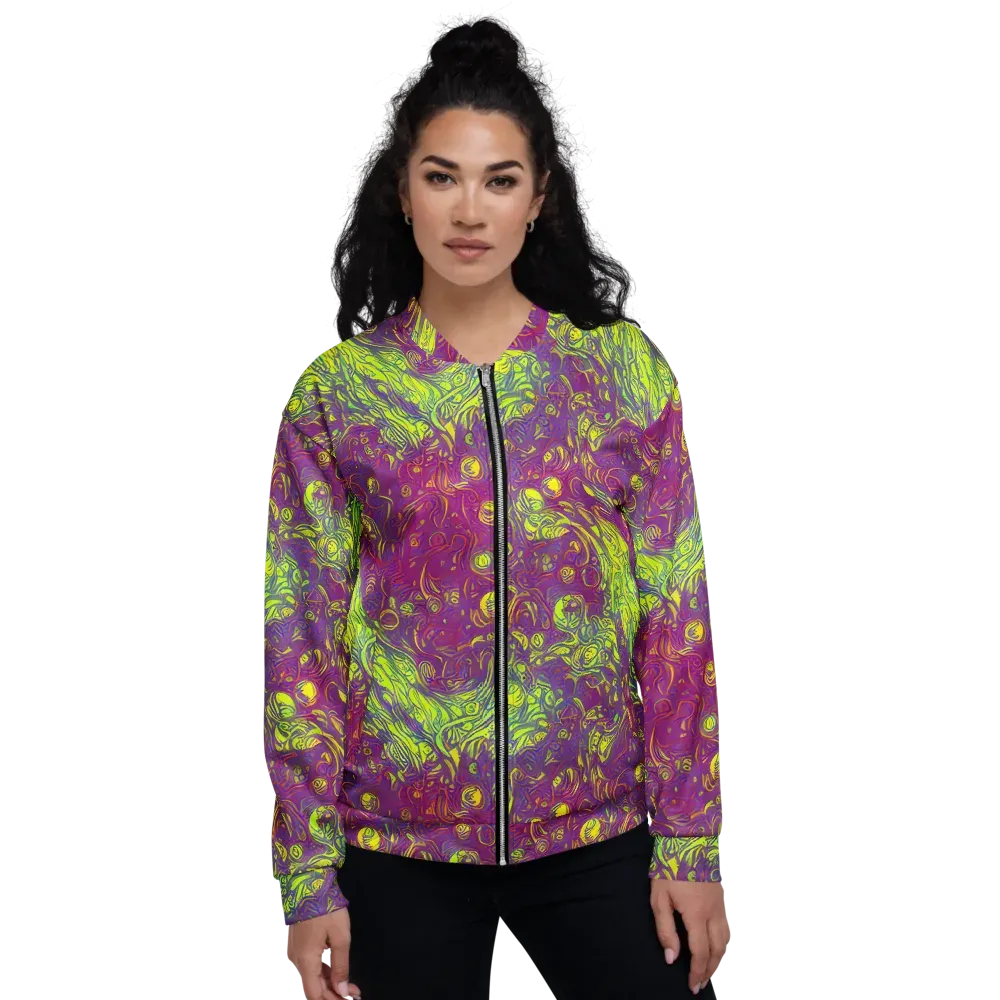Neon Eruption on Bomber Jacket — Front