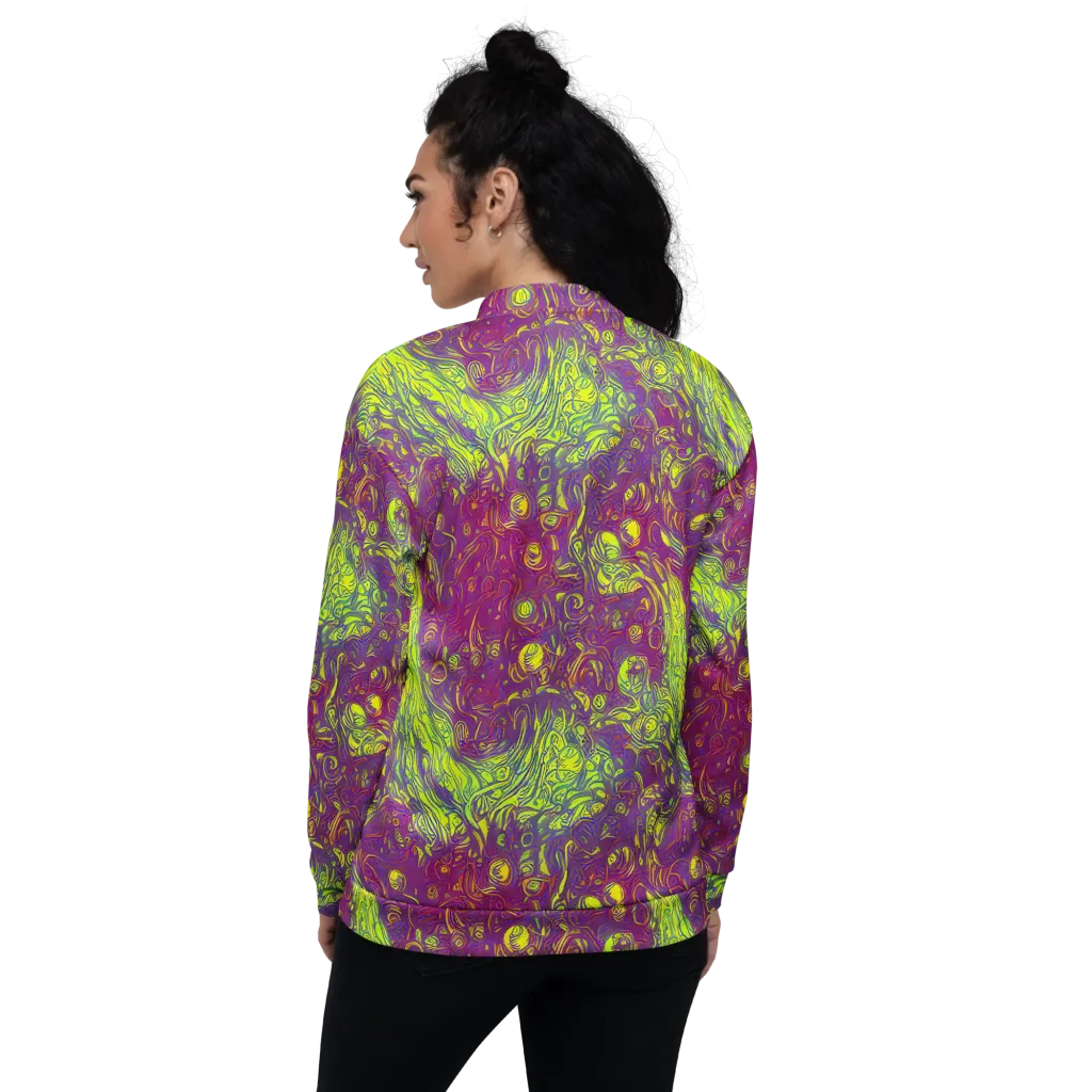 Neon Eruption on Bomber Jacket — Back