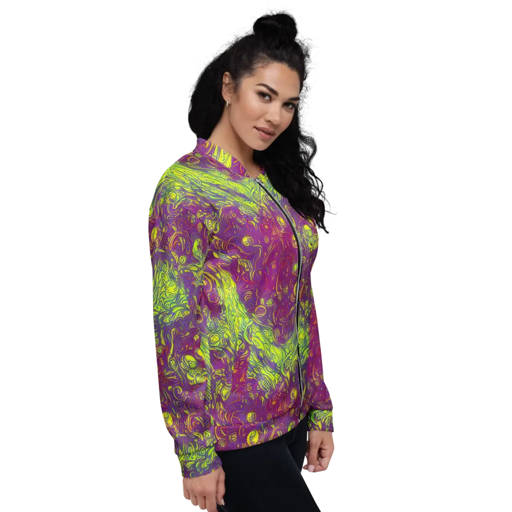 Neon Eruption on Bomber Jacket — Right
