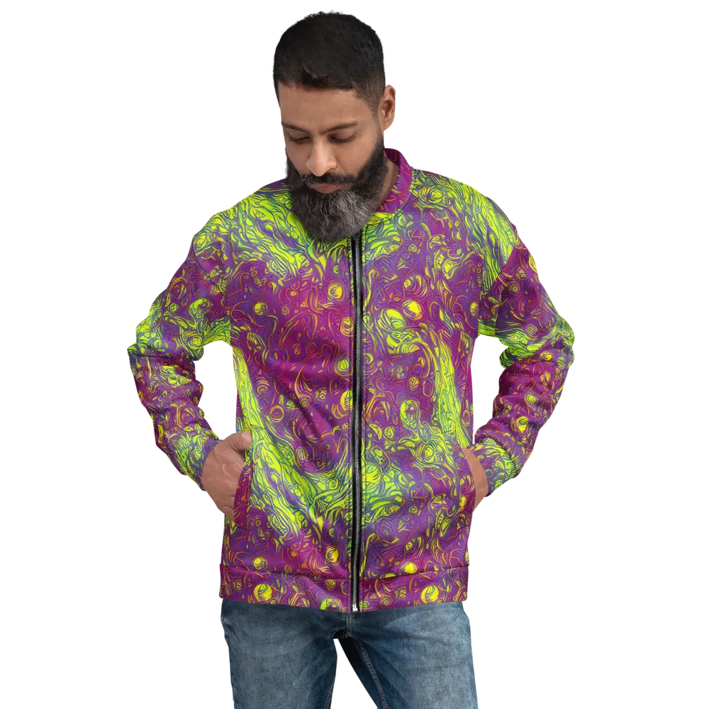 Neon Eruption on Bomber Jacket — Front