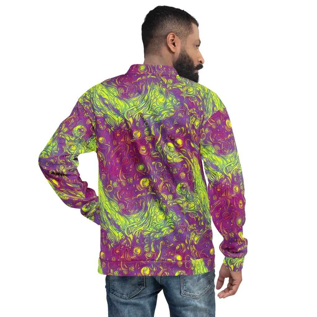 Neon Eruption on Bomber Jacket — Back