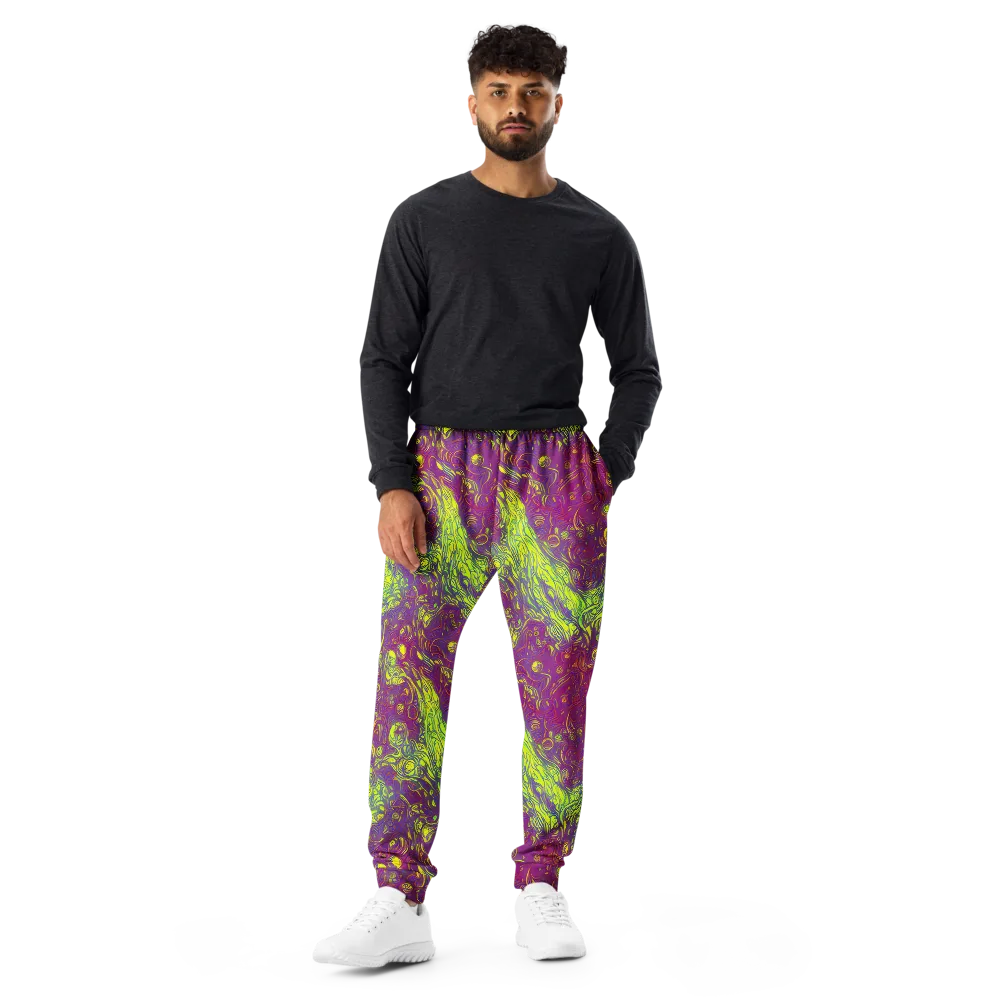Neon Eruption on Men's Joggers — Front