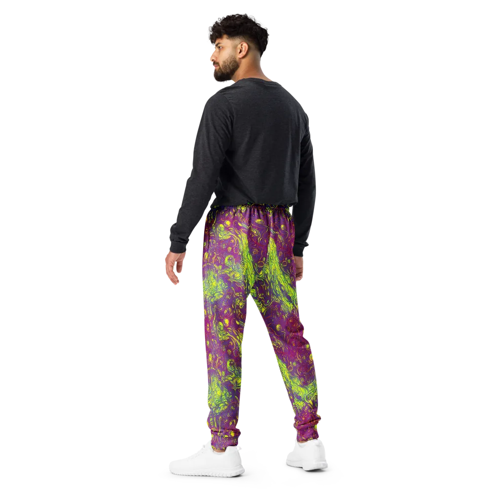 Neon Eruption on Men's Joggers — Back