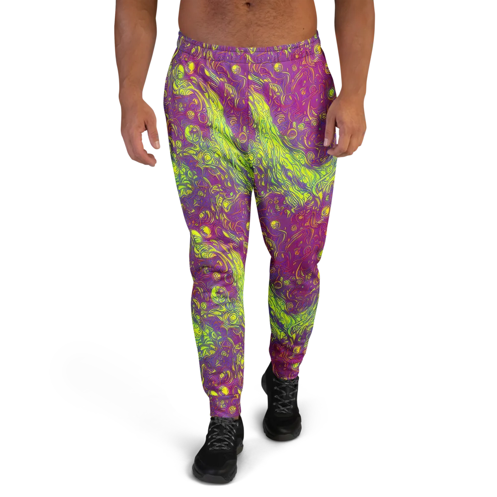 Neon Eruption on Men's Joggers — Front