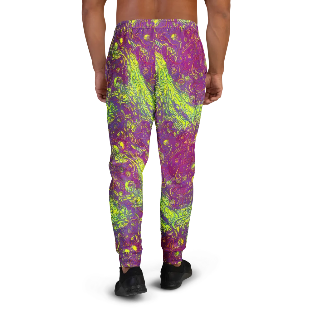 Neon Eruption on Men's Joggers — Back