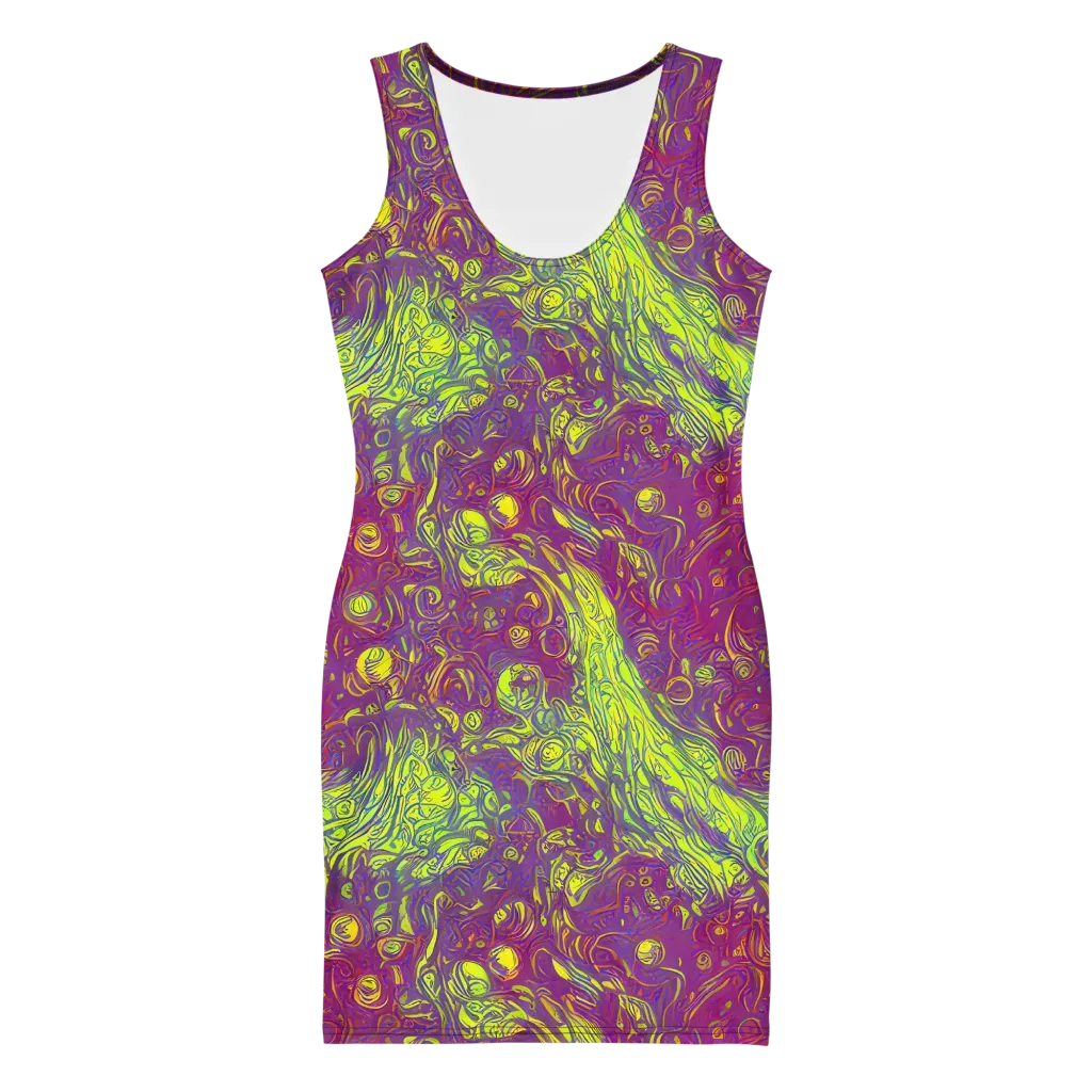 Neon Eruption on Bodycon Dress — Front