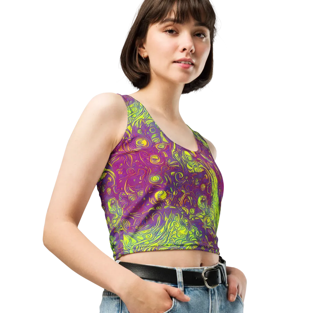 Neon Eruption on Crop Top — Right Front