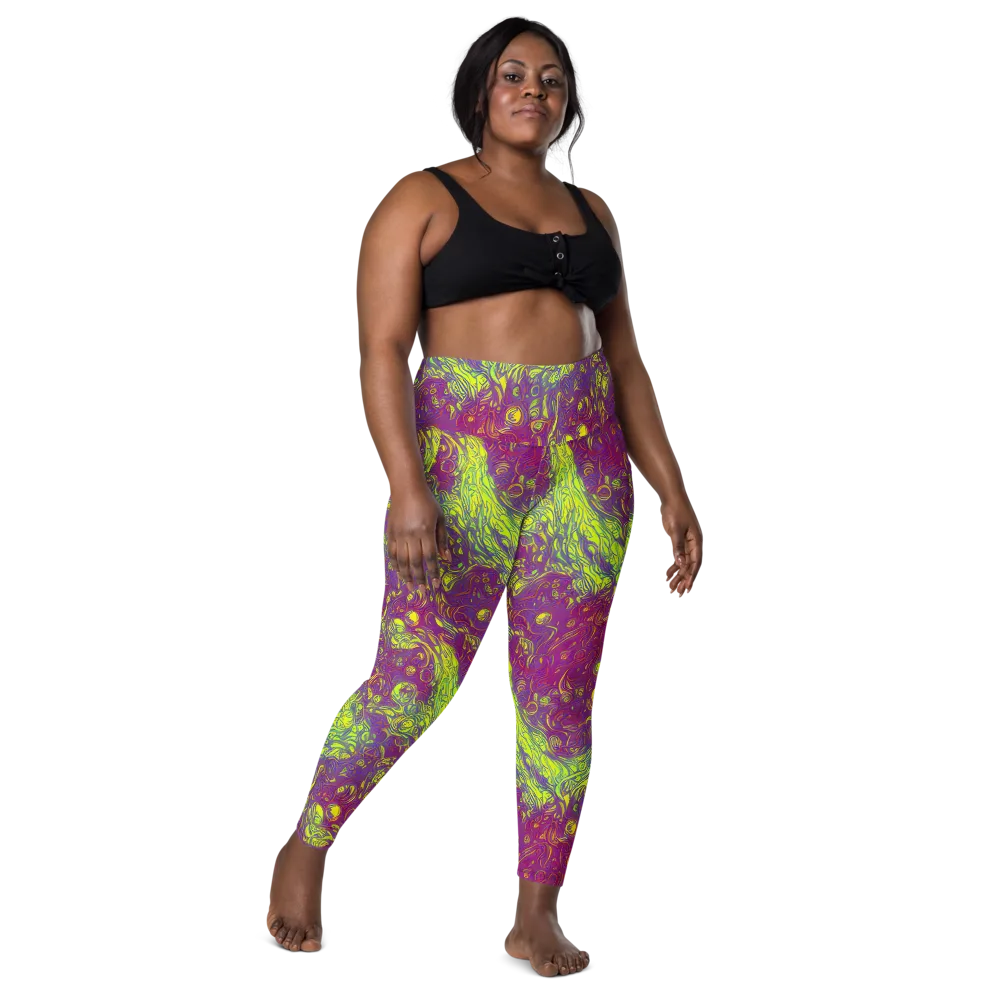 Neon Eruption on Leggings with Pockets — Front