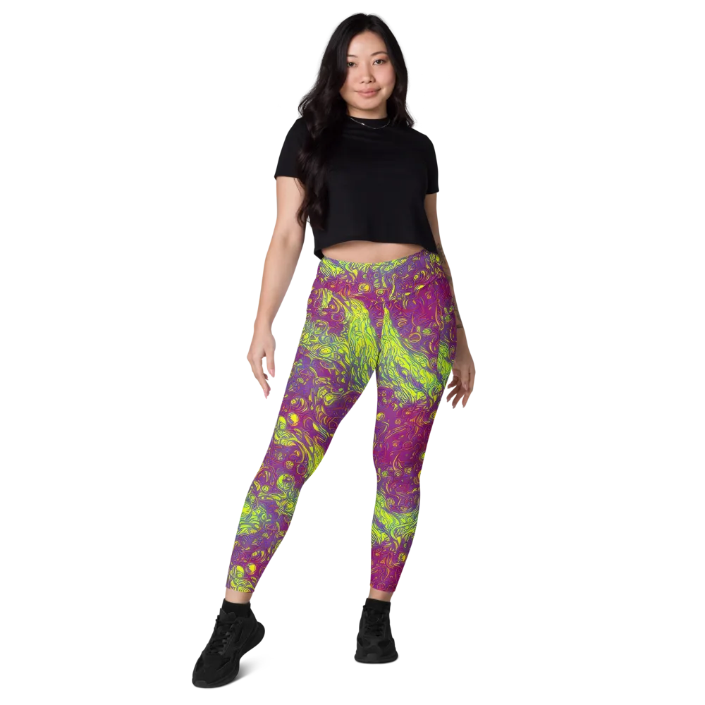 Neon Eruption on Leggings with Pockets — Front