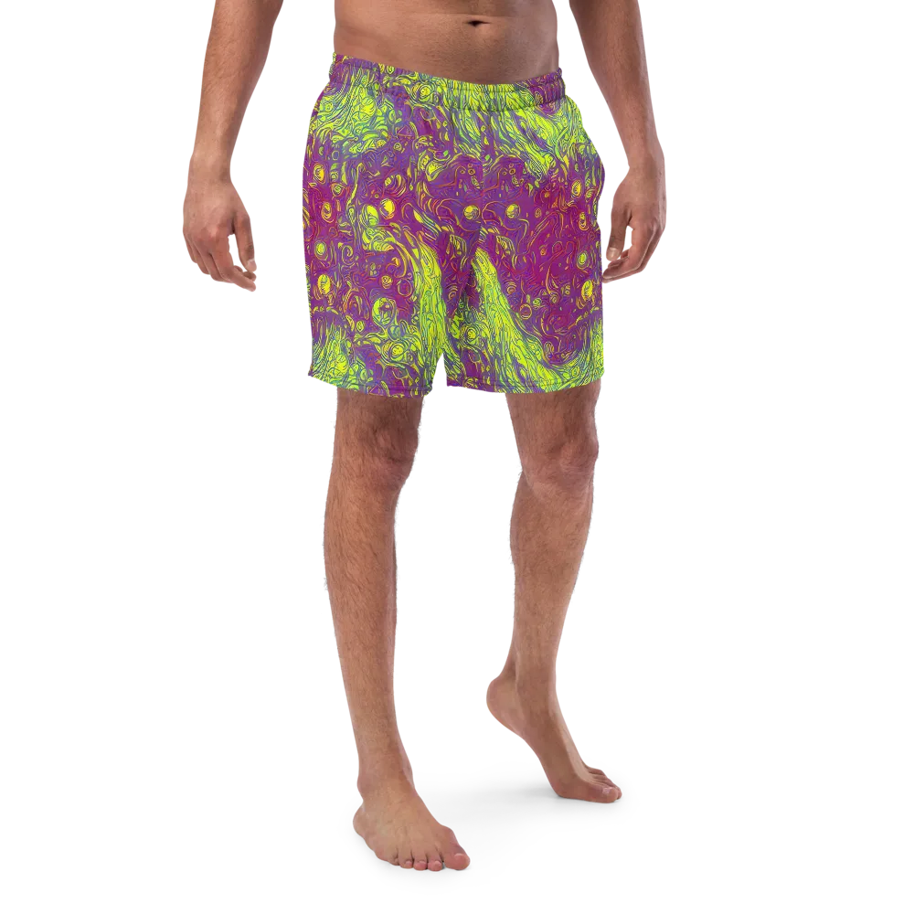 Neon Eruption on Swim Trunks — Front