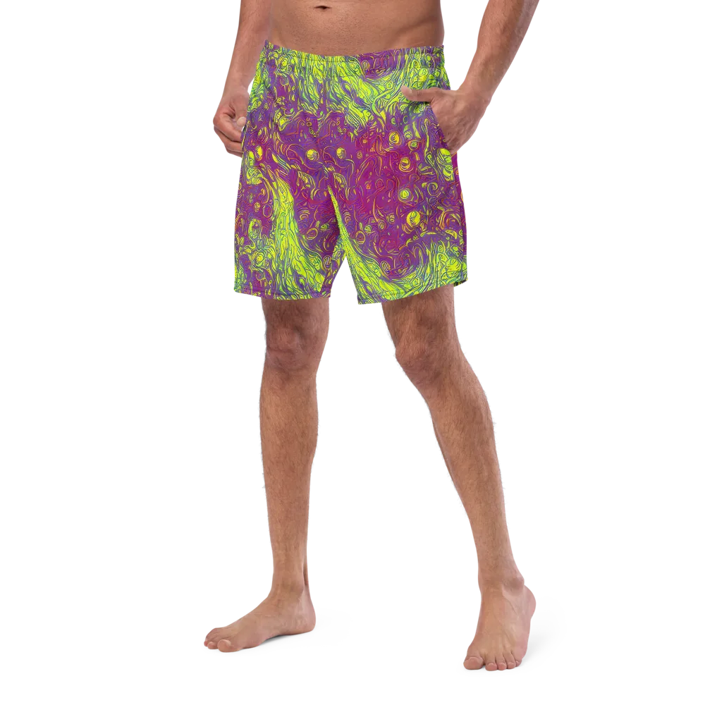 Neon Eruption on Swim Trunks — Left Front