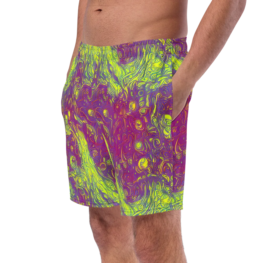 Neon Eruption on Swim Trunks — Left Front