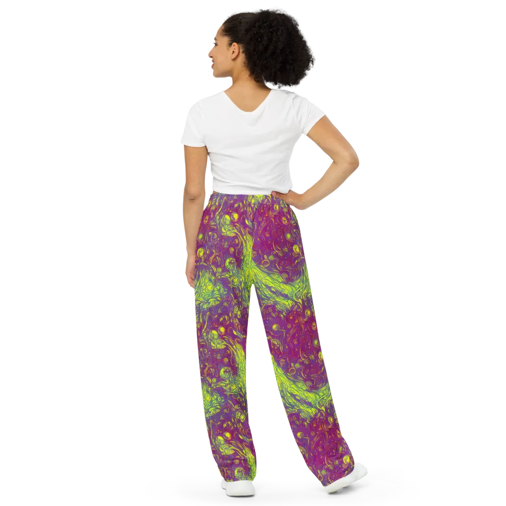 Neon Eruption on Wide-Leg Pants — Back