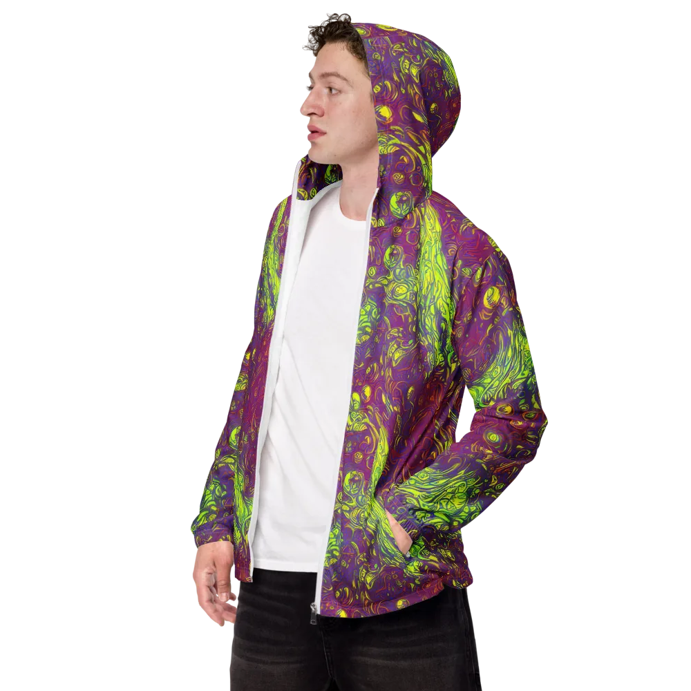 Neon Eruption on Men's Windbreaker — Left Front