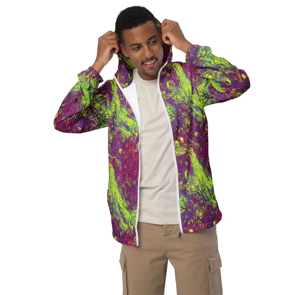 Neon Eruption on Men's Windbreaker — Front