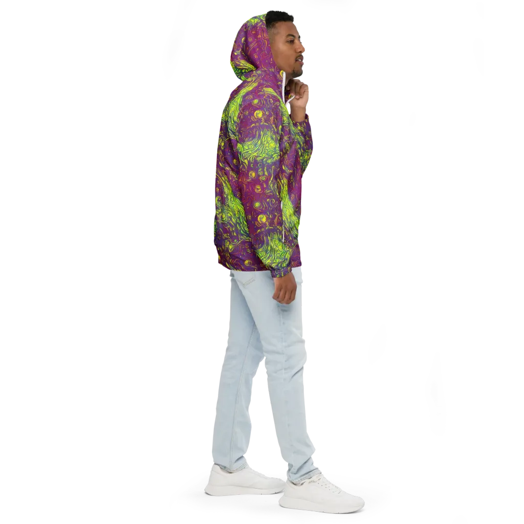 Neon Eruption on Men's Windbreaker — Right