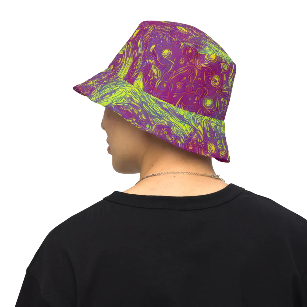 Neon Eruption on Reversible Bucket Hat — Back Inside