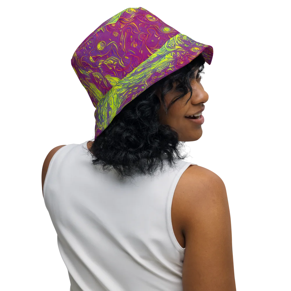 Neon Eruption on Reversible Bucket Hat — Right Outside