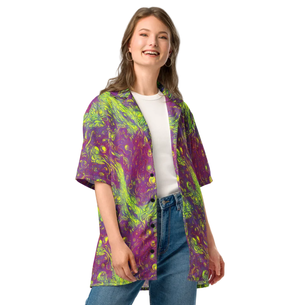 Neon Eruption on Button Shirt — Front