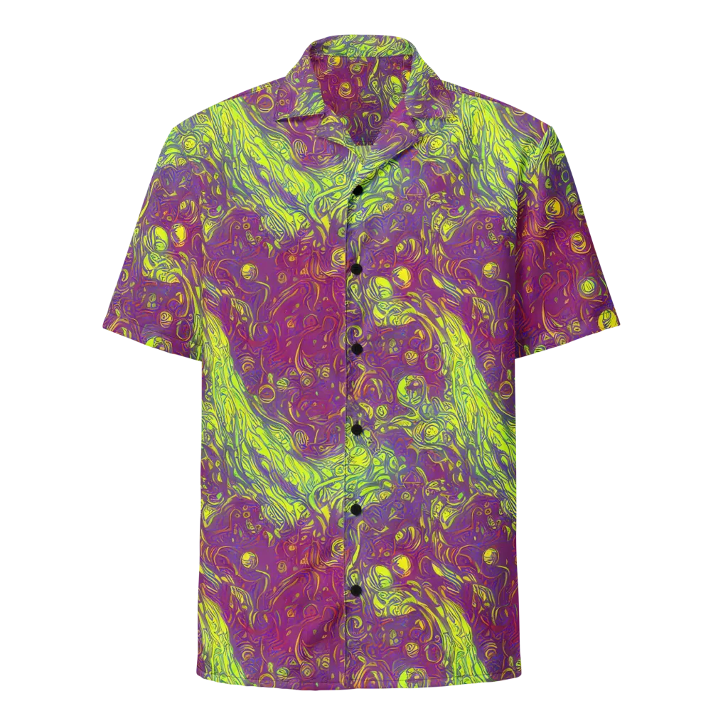Neon Eruption on Button Shirt — Front