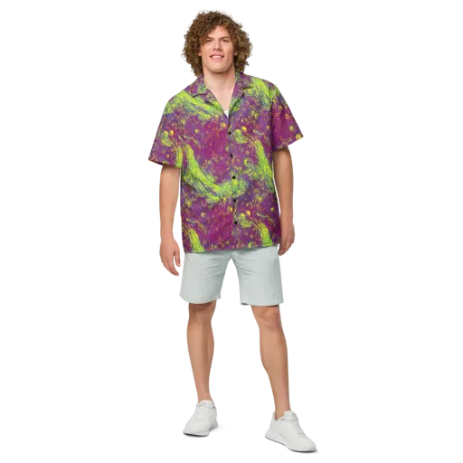 Neon Eruption on a Button Shirt