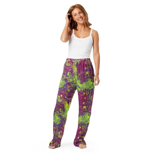 Neon Eruption on a Women's Pajama Pants