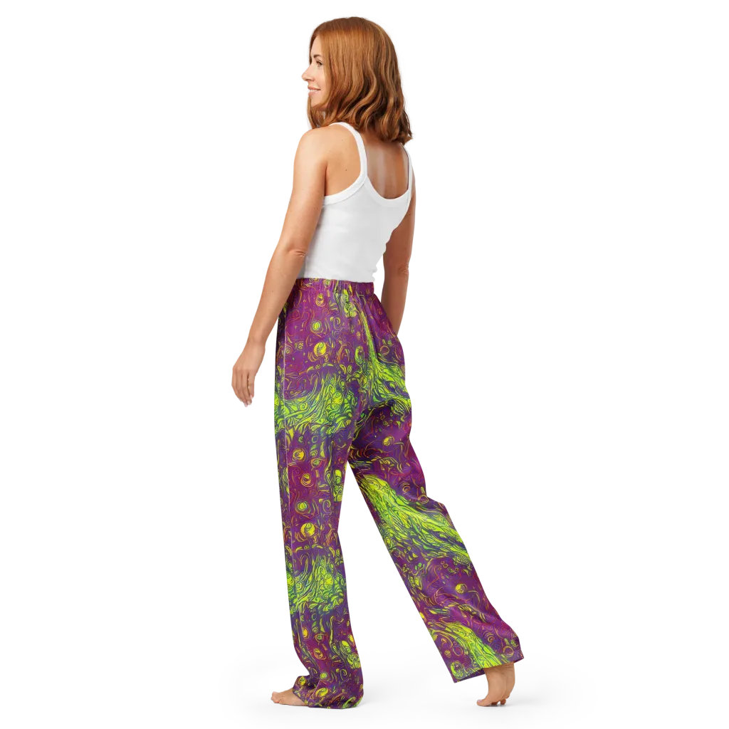 Neon Eruption on Women's Pajama Pants — Back