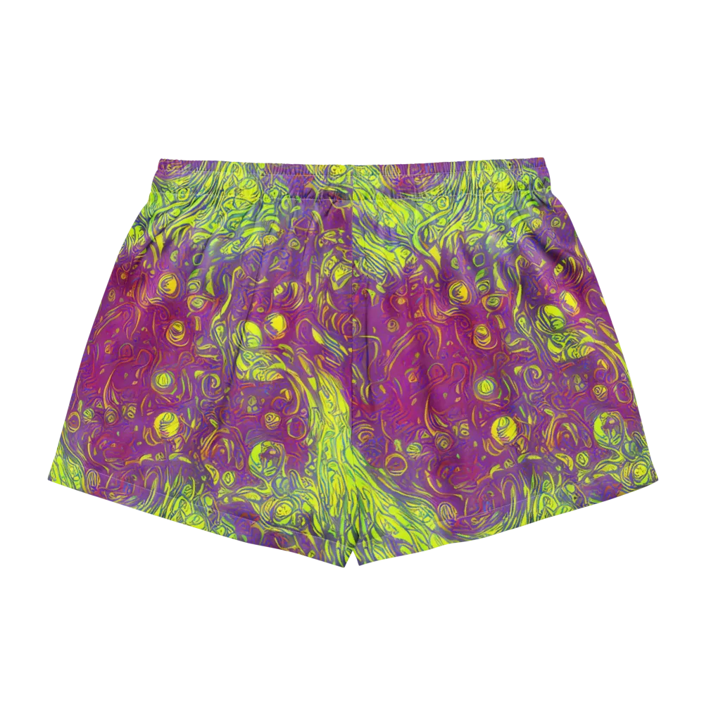Neon Eruption on Women's Pajama Shorts — Back